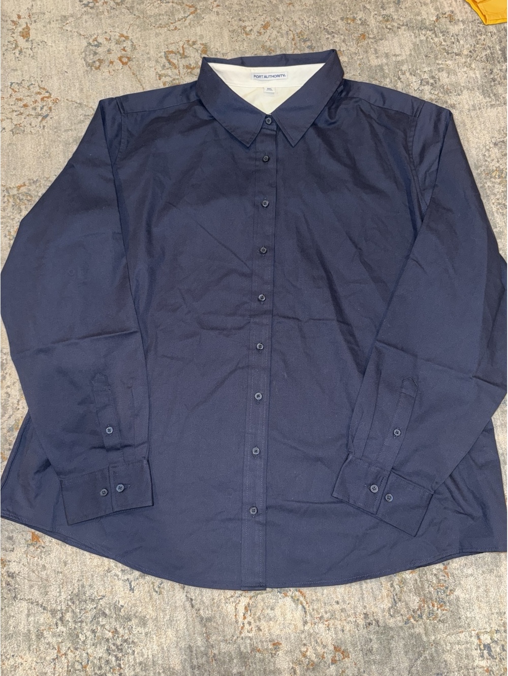 Port Authority Women's 3XL Navy Long Sleeve Button Down Shirt A417